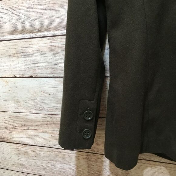 ‎DKNY WOOL COAT IN OLIVE GREEN - Picture 12 of 13